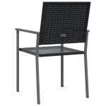 vidaXL Scaune de grădină, 6 buc., negru, 54x62,5x89 cm, poliratan