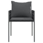 vidaXL Scaune de grădină cu perne 4 buc. negru 54x61x83 cm poliratan vidaXL Scaune de grădină cu perne 4 buc. negru 54x61x83 cm poliratan