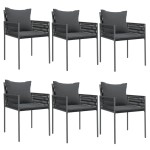vidaXL Scaune de grădină cu perne 6 buc. negru 54x61x83 cm poliratan vidaXL Scaune de grădină cu perne 6 buc. negru 54x61x83 cm poliratan