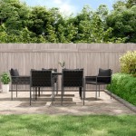 vidaXL Scaune de grădină cu perne 6 buc. negru 54x61x83 cm poliratan vidaXL Scaune de grădină cu perne 6 buc. negru 54x61x83 cm poliratan