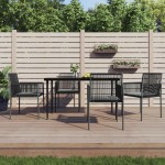 vidaXL Scaune grădină cu perne 4 buc. negru 54x60,5x83,5 cm poliratan vidaXL Scaune grădină cu perne 4 buc. negru 54x60,5x83,5 cm poliratan