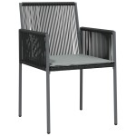 vidaXL Scaune grădină cu perne 4 buc. negru 54x60,5x83,5 cm poliratan vidaXL Scaune grădină cu perne 4 buc. negru 54x60,5x83,5 cm poliratan