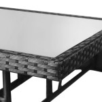vidaXL Masă de grădină, negru, 80 x 80 x 74 cm, poliratan vidaXL Masă de grădină, negru, 80 x 80 x 74 cm, poliratan