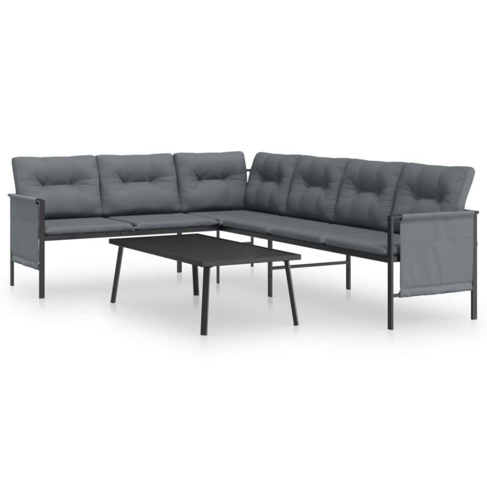 vidaXL Set mobilier de grădină, antracit, 2 piese, oțel