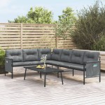 vidaXL Set mobilier de grădină, antracit, 2 piese, oțel vidaXL Set mobilier de grădină, antracit, 2 piese, oțel