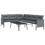 vidaXL Set mobilier de grădină, antracit, 2 piese, oțel vidaXL Set mobilier de grădină, antracit, 2 piese, oțel