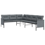 vidaXL Set mobilier de grădină, antracit, 2 piese, oțel vidaXL Set mobilier de grădină, antracit, 2 piese, oțel