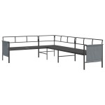 vidaXL Set mobilier de grădină, antracit, 2 piese, oțel vidaXL Set mobilier de grădină, antracit, 2 piese, oțel