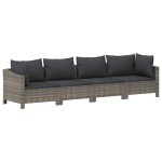 vidaXL Set mobilier de grădină cu perne, 9 piese, gri, poliratan vidaXL Set mobilier de grădină cu perne, 9 piese, gri, poliratan