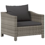 vidaXL Set mobilier de grădină cu perne, 8 piese, gri, poliratan vidaXL Set mobilier de grădină cu perne, 8 piese, gri, poliratan