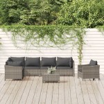 vidaXL Set mobilier de grădină cu perne, 8 piese, gri, poliratan vidaXL Set mobilier de grădină cu perne, 8 piese, gri, poliratan