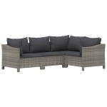 vidaXL Set mobilier de grădină cu perne, 8 piese, gri, poliratan vidaXL Set mobilier de grădină cu perne, 8 piese, gri, poliratan