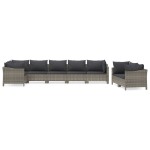 vidaXL Set mobilier de grădină cu perne, 8 piese, gri, poliratan vidaXL Set mobilier de grădină cu perne, 8 piese, gri, poliratan