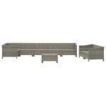 vidaXL Set mobilier de grădină cu perne, 9 piese, gri, poliratan vidaXL Set mobilier de grădină cu perne, 9 piese, gri, poliratan