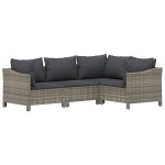 vidaXL Set mobilier de grădină cu perne, 9 piese, gri, poliratan vidaXL Set mobilier de grădină cu perne, 9 piese, gri, poliratan