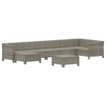 vidaXL Set mobilier de grădină cu perne, 8 piese, gri, poliratan vidaXL Set mobilier de grădină cu perne, 8 piese, gri, poliratan