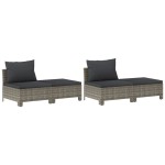 vidaXL Set mobilier de grădină cu perne, 8 piese, gri, poliratan vidaXL Set mobilier de grădină cu perne, 8 piese, gri, poliratan