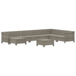 vidaXL Set mobilier de grădină cu perne, 9 piese, gri, poliratan vidaXL Set mobilier de grădină cu perne, 9 piese, gri, poliratan