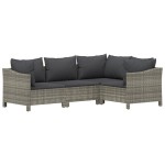 vidaXL Set mobilier de grădină cu perne, 9 piese, gri, poliratan vidaXL Set mobilier de grădină cu perne, 9 piese, gri, poliratan