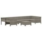 vidaXL Set mobilier de grădină cu perne, 8 piese, gri, poliratan vidaXL Set mobilier de grădină cu perne, 8 piese, gri, poliratan