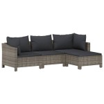 vidaXL Set mobilier de grădină cu perne, 8 piese, gri, poliratan vidaXL Set mobilier de grădină cu perne, 8 piese, gri, poliratan