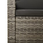 vidaXL Set mobilier de grădină cu perne, 8 piese, gri, poliratan vidaXL Set mobilier de grădină cu perne, 8 piese, gri, poliratan