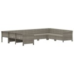 vidaXL Set mobilier de grădină cu perne, 9 piese, gri, poliratan vidaXL Set mobilier de grădină cu perne, 9 piese, gri, poliratan