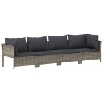 vidaXL Set mobilier de grădină cu perne, 9 piese, gri, poliratan vidaXL Set mobilier de grădină cu perne, 9 piese, gri, poliratan