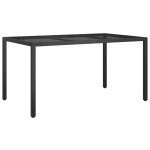 vidaXL Set mobilier de grădină cu perne, 7 piese, negru, poliratan vidaXL Set mobilier de grădină cu perne, 7 piese, negru, poliratan