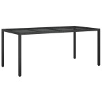 vidaXL Set mobilier de grădină cu perne, 9 piese, negru, poliratan