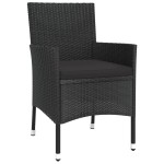 vidaXL Set mobilier de grădină cu perne, 9 piese, negru, poliratan