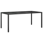 vidaXL Set mobilier de grădină cu perne, 9 piese, negru, poliratan