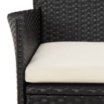 vidaXL Set bistro de grădină cu perne, 5 piese, negru, poliratan vidaXL Set bistro de grădină cu perne, 5 piese, negru, poliratan