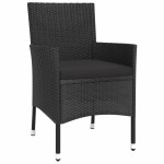 vidaXL Set bistro de grădină cu perne, 5 piese, negru, poliratan vidaXL Set bistro de grădină cu perne, 5 piese, negru, poliratan