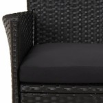 vidaXL Set bistro de grădină cu perne, 5 piese, negru, poliratan vidaXL Set bistro de grădină cu perne, 5 piese, negru, poliratan