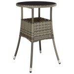vidaXL Set bistro de grădină cu perne, 3 piese, gri, poliratan vidaXL Set bistro de grădină cu perne, 3 piese, gri, poliratan