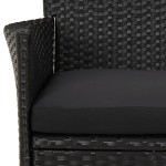 vidaXL Set bistro de grădină cu perne, 5 piese, negru, poliratan vidaXL Set bistro de grădină cu perne, 5 piese, negru, poliratan