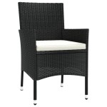 vidaXL Set bistro de grădină cu perne, 5 piese, negru, poliratan vidaXL Set bistro de grădină cu perne, 5 piese, negru, poliratan