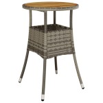 vidaXL Set bistro de grădină cu perne, 3 piese, gri, poliratan vidaXL Set bistro de grădină cu perne, 3 piese, gri, poliratan