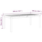 vidaXL Masă de grădină, gri, 200x100x75 cm, lemn masiv de acacia vidaXL Masă de grădină, gri, 200x100x75 cm, lemn masiv de acacia
