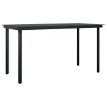 vidaXL Masă de bucătărie de grădină, negru, 140x70x74 cm, oțel/sticlă vidaXL Masă de bucătărie de grădină, negru, 140x70x74 cm, oțel/sticlă