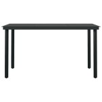 vidaXL Masă de bucătărie de grădină, negru, 140x70x74 cm, oțel/sticlă vidaXL Masă de bucătărie de grădină, negru, 140x70x74 cm, oțel/sticlă