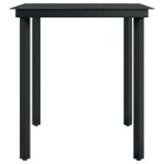 vidaXL Masă de bucătărie de grădină, negru, 140x70x74 cm, oțel/sticlă vidaXL Masă de bucătărie de grădină, negru, 140x70x74 cm, oțel/sticlă