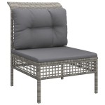 vidaXL Set mobilier de grădină cu perne, 8 piese, gri, poliratan vidaXL Set mobilier de grădină cu perne, 8 piese, gri, poliratan