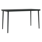 vidaXL Masă de bucătărie de grădină, negru, 140x70x74 cm, oțel/sticlă vidaXL Masă de bucătărie de grădină, negru, 140x70x74 cm, oțel/sticlă