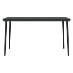 vidaXL Masă de bucătărie de grădină, negru, 140x70x74 cm, oțel/sticlă vidaXL Masă de bucătărie de grădină, negru, 140x70x74 cm, oțel/sticlă