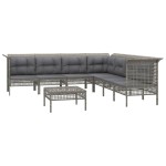 vidaXL Set mobilier de grădină cu perne, 8 piese, gri, poliratan vidaXL Set mobilier de grădină cu perne, 8 piese, gri, poliratan