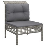 vidaXL Set mobilier de grădină cu perne, 9 piese, gri, poliratan vidaXL Set mobilier de grădină cu perne, 9 piese, gri, poliratan
