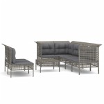 vidaXL Set mobilier de grădină cu perne, 8 piese, gri, poliratan vidaXL Set mobilier de grădină cu perne, 8 piese, gri, poliratan