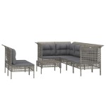 vidaXL Set mobilier de grădină cu perne, 8 piese, gri, poliratan vidaXL Set mobilier de grădină cu perne, 8 piese, gri, poliratan